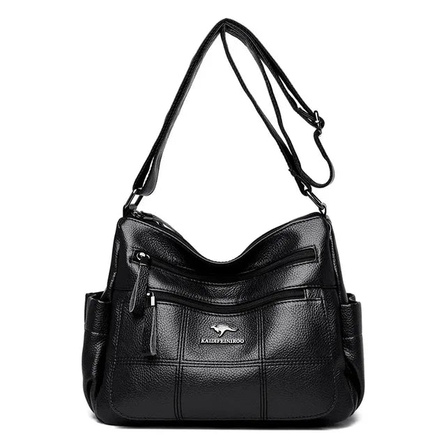 Luxury Soft Leather Handbags Women Bags Designer 3 Layers Shoulder Crossbody Sac Ladies Large Capacity Shopping Messenger Tote 