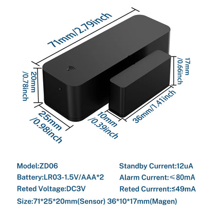Tuya Zigbee Wifi Door and Window Sensor Security Burglar Alarm Magnetic Presence Sensor Smart Life Works with Google Home Alexa