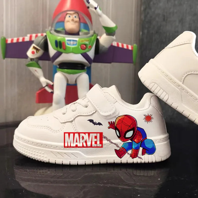 Kids Casual Sport Shoes Boys Fashion Cartoon Print Training Shoes Children's Anti-slip Sneakers Student Pu Leather Outdoor Shoes
