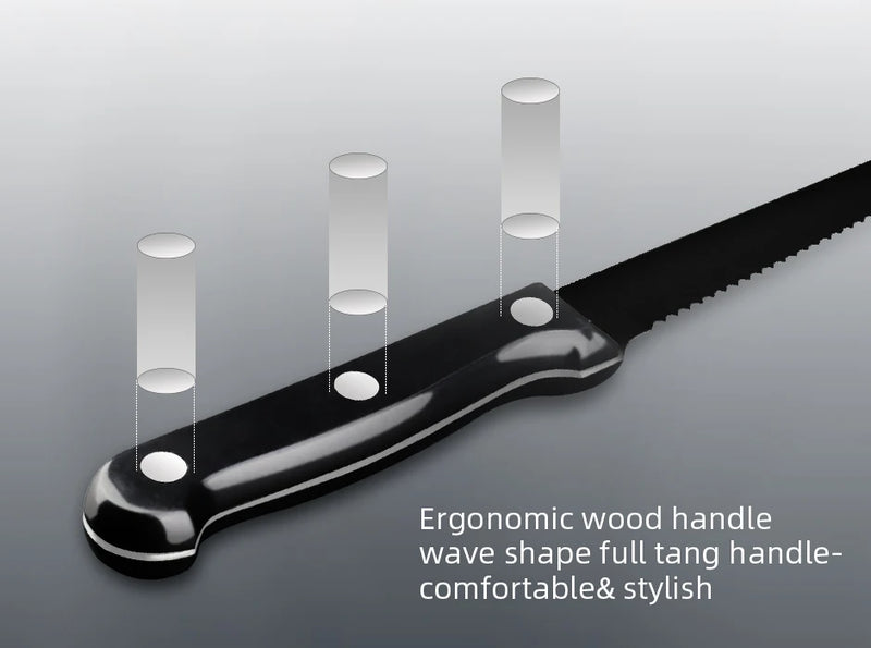 30pcs Black Dinnerware Set Stainless Steel Steak Knife Fork Coffee Spoon Teaspoon Flatware Dishwasher Safe Kitchen Tableware Set