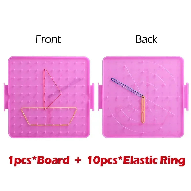 Montessori Baby Creative Toy Graphics Rubber Tie Nail Boards Childhood Geometry Education Preschool Kids Puzzle Game Toy 14cm