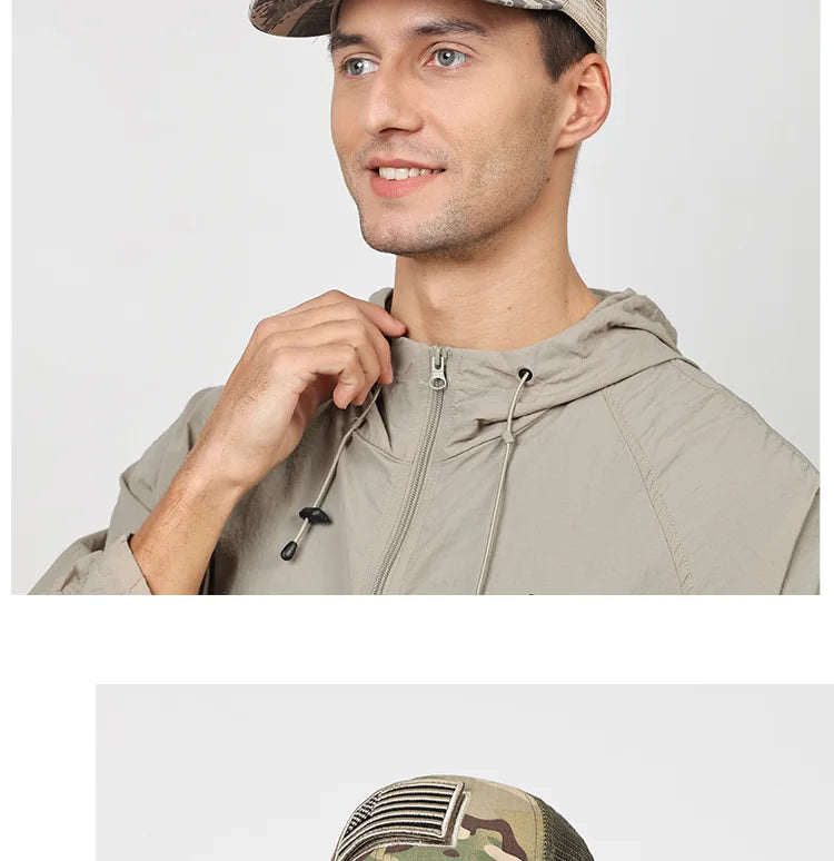 Black Mesh - Backed Baseball Cap with American Flag Patch - Stylish and Patriotic Accessory