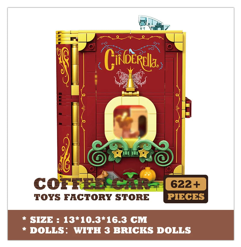 Dream Princess 3D Storybook Building Blocks Books Anime Film MOC Bricks Toys Cute Fairy Tales Model Children Girl Birthday Gifts