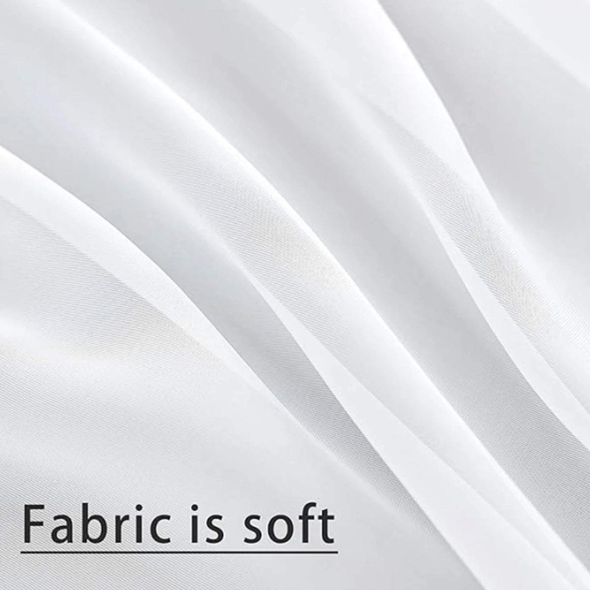 2PCS, Sheer White Curtains 2 Panels Set,  Rod Pocket Voile Fimly Sheer Drapes for Living Room/Bedroom