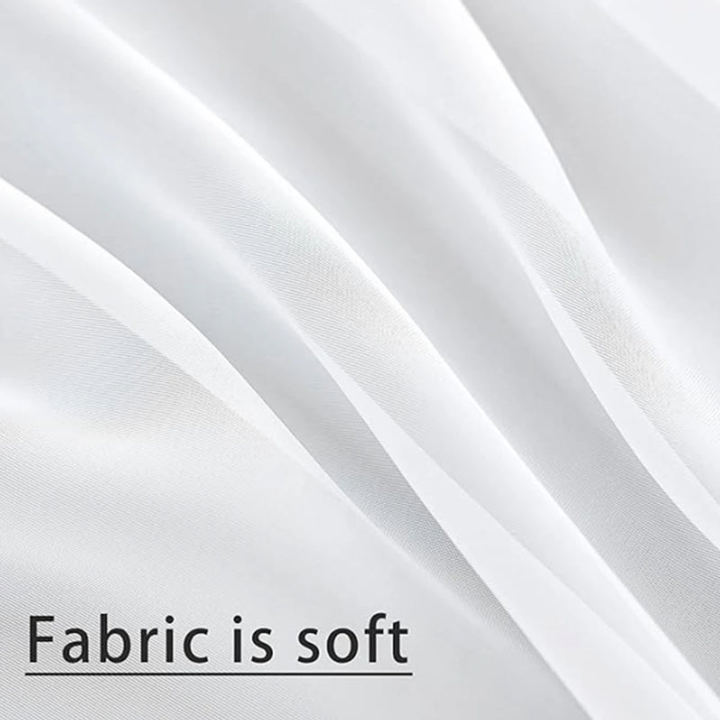 2PCS, Sheer White Curtains 2 Panels Set,  Rod Pocket Voile Fimly Sheer Drapes for Living Room/Bedroom