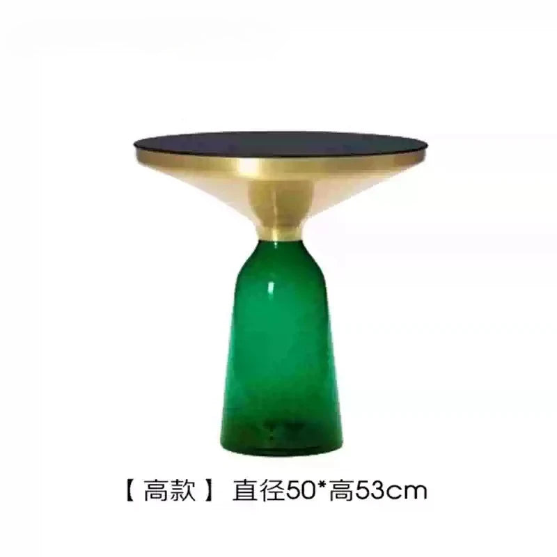 Artistic Glass Coffee Tables, Creative Design End Tables for Living Room , Stylish Accent Tea Table with Various Sizes & Colors