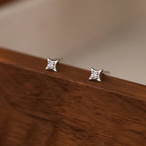 Softpig real 925 prata esterlina zircão 4mm estrela minúsculos brincos para mulheres jóias finas minimalista orelha buraco cuidados acessórios