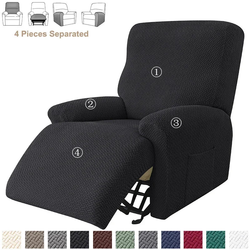 Jacquard Stretch Recliner Sofa Covers Elastic Split Armchair Chair Cover Non-Slip Chairs Slipcovers for Living Room