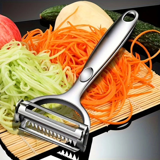 Kitchen Vegetable Peeler Stainless Steel Melon Planer Double-Head Peeler Household Multifunctional Fruit and Vegetable Peeler