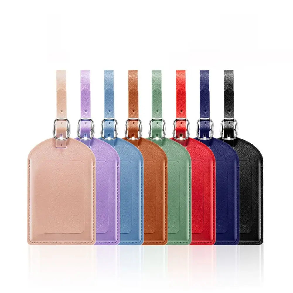 High Quality PU Leather Luggage Tags Anti Loss Durable Suitcase Address Label Creative Baggage Boarding Bag Tag Women