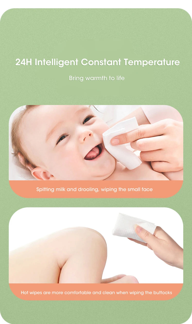 LED Display Baby Wipe Warmer Heater Wet Towel Dispenser Portable USB Charge Baby Wipe Warmer Napkin Heating Box Home/Car Use