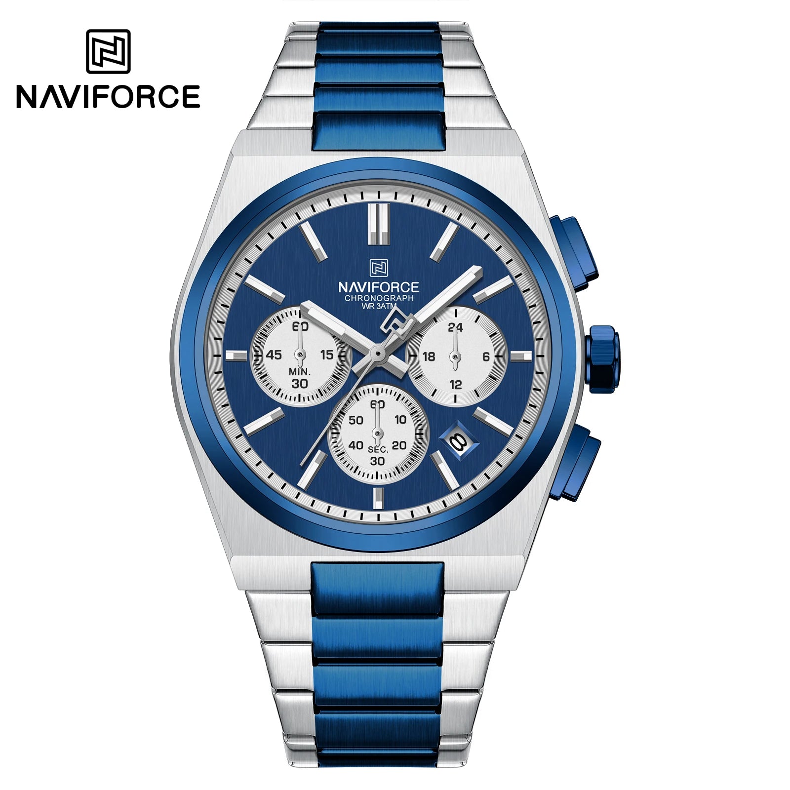 NAVIFORCE Men Casual Sport Quartz Calendar Wrist Watch for Men Business Steel Strap Waterproof Male Clock Relogio Masculino