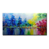 Arthyx,Large Handpainted Palette Knife Tree Oil Painting on Canvas,Modern Abstract Landscape Art Poster,Wall Pictures,Home Decor