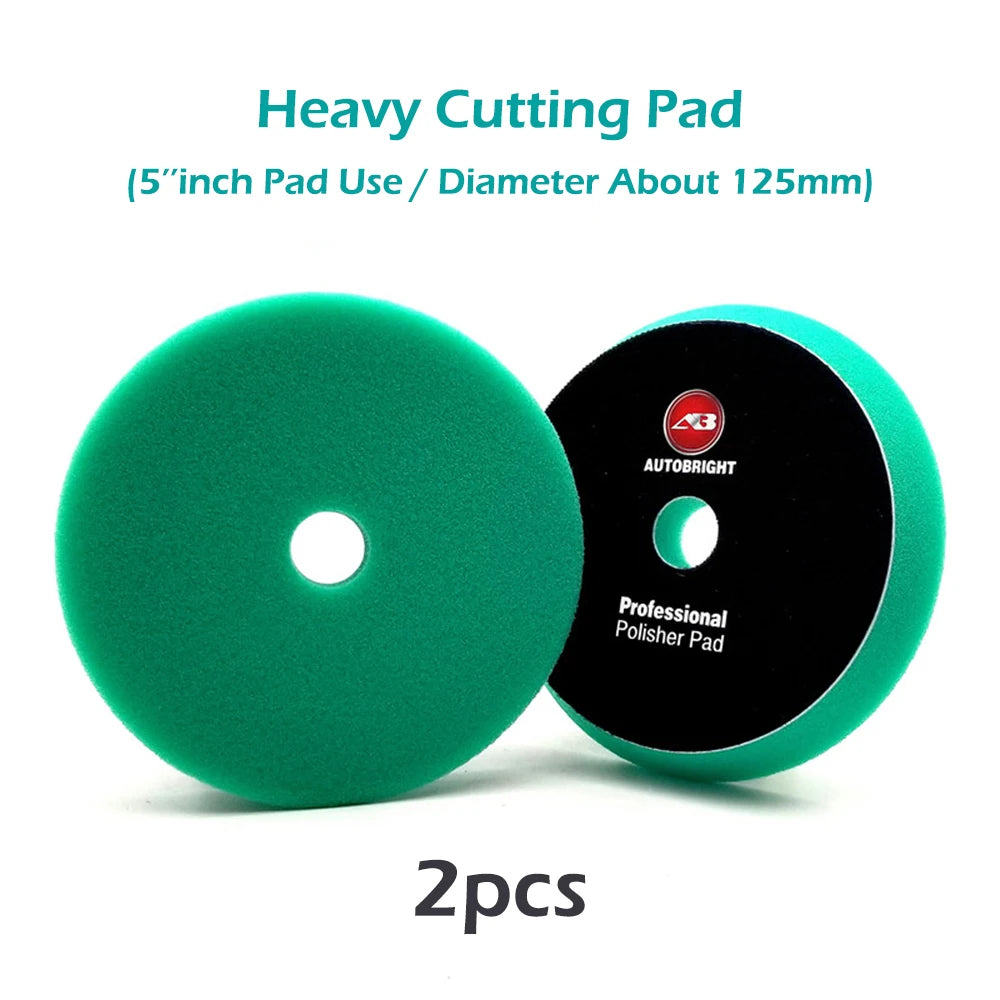 AUTOBRIGHT 5'' inch Car Polishing Pad For DA Machine Accessories Detailing Clean Auto Detailing For Car Polisher Wax Pads Foam