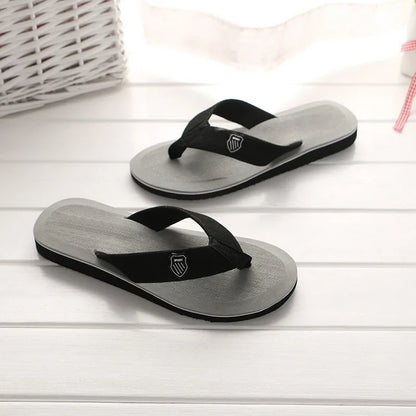 Men's Casual Flip Flops Fashion Beach Shoes Men Summer Non-Slip Flat Slides Mens Slippers Indoor House Shoes Man Male Slipper