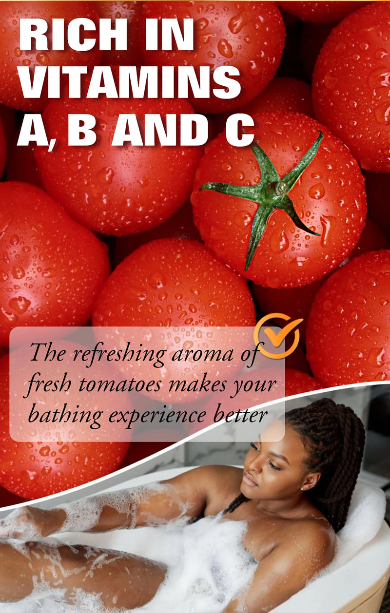 LKIAE Brand Tomato Fruit Scented Handmade Natural Bar Soap, For Face, Body, Whitening, Oil Control, Brightens, Shrink Pore, 200g