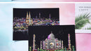 Scratch Art Paper Set 2 Sheets World Landmark Night Scene with Stylus DIY Crafts Stress Relief Creative Painting Adult Kids Gift