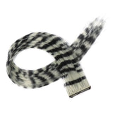 Stripe Printed Clip-in Hair Extensions Colorful Synthetic Hair Highlights 18 Inches Straight Wig Hairpieces for Daily Use Party