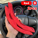 38cm Car Steering Wheel Covers Booster Micro Fiber Leather Auto Interior Decorative Accessories Universal Carbon Fiber Looking