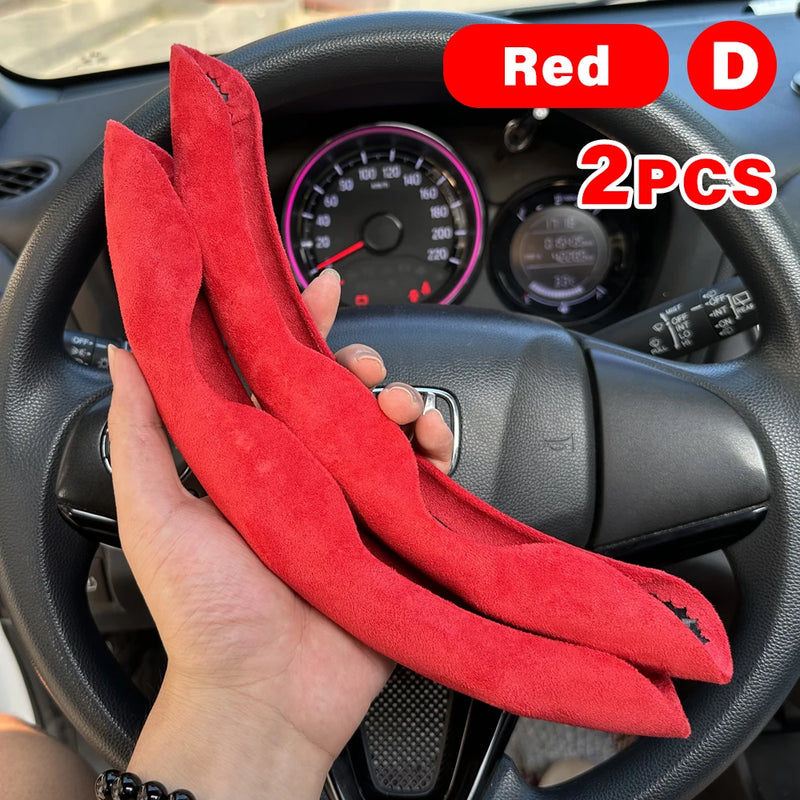 38cm Car Steering Wheel Covers Booster Micro Fiber Leather Auto Interior Decorative Accessories Universal Carbon Fiber Looking