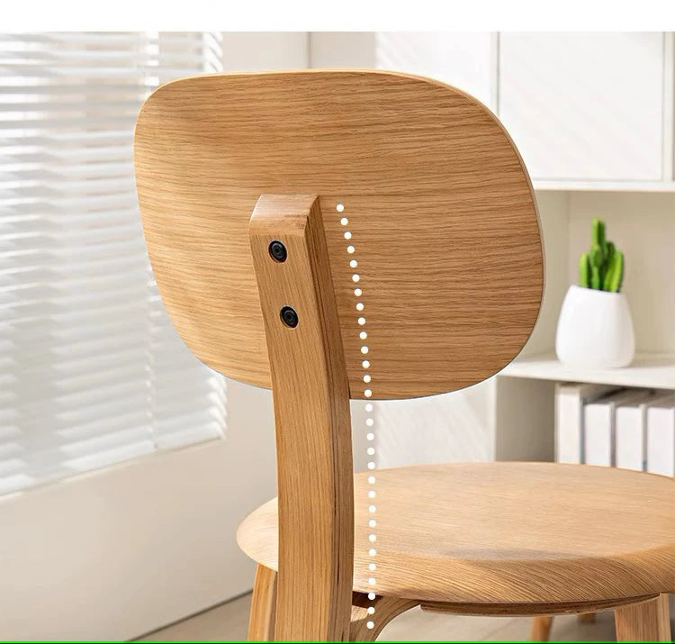 Nordic Plywood Dining Round Seat Stackable Vintage Curved Backrest Chair