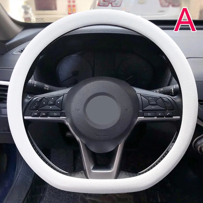 Car Silicone Steering Wheel Cover Men's And Women's Summer Fashion Sweat Wicking Non-slip All-season Model Thin And Soft