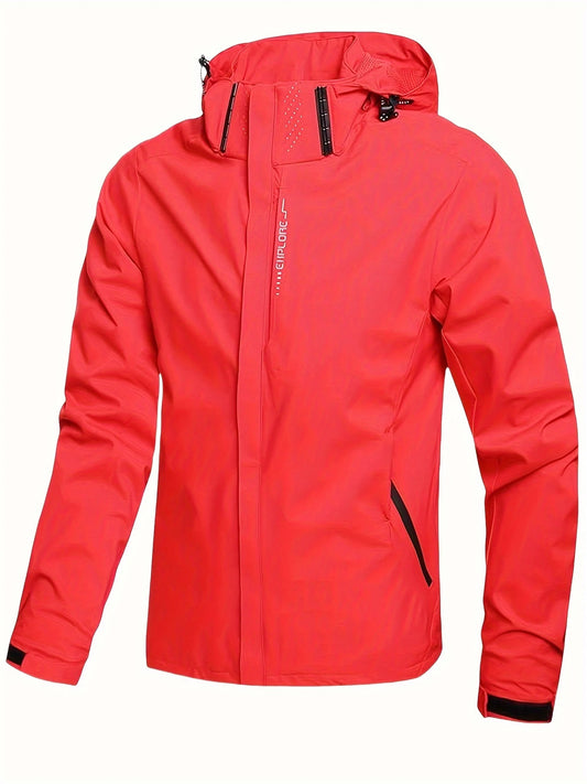 Chaqueta impermeable ligera para hombre, con capucha, para exteriores, para senderismo, cortavientos