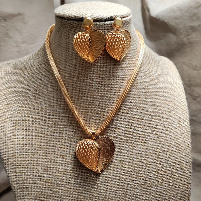 Jewelry Set For Women  Gold Plated With Necklace Pendant Nigerian Wedding Jewelry