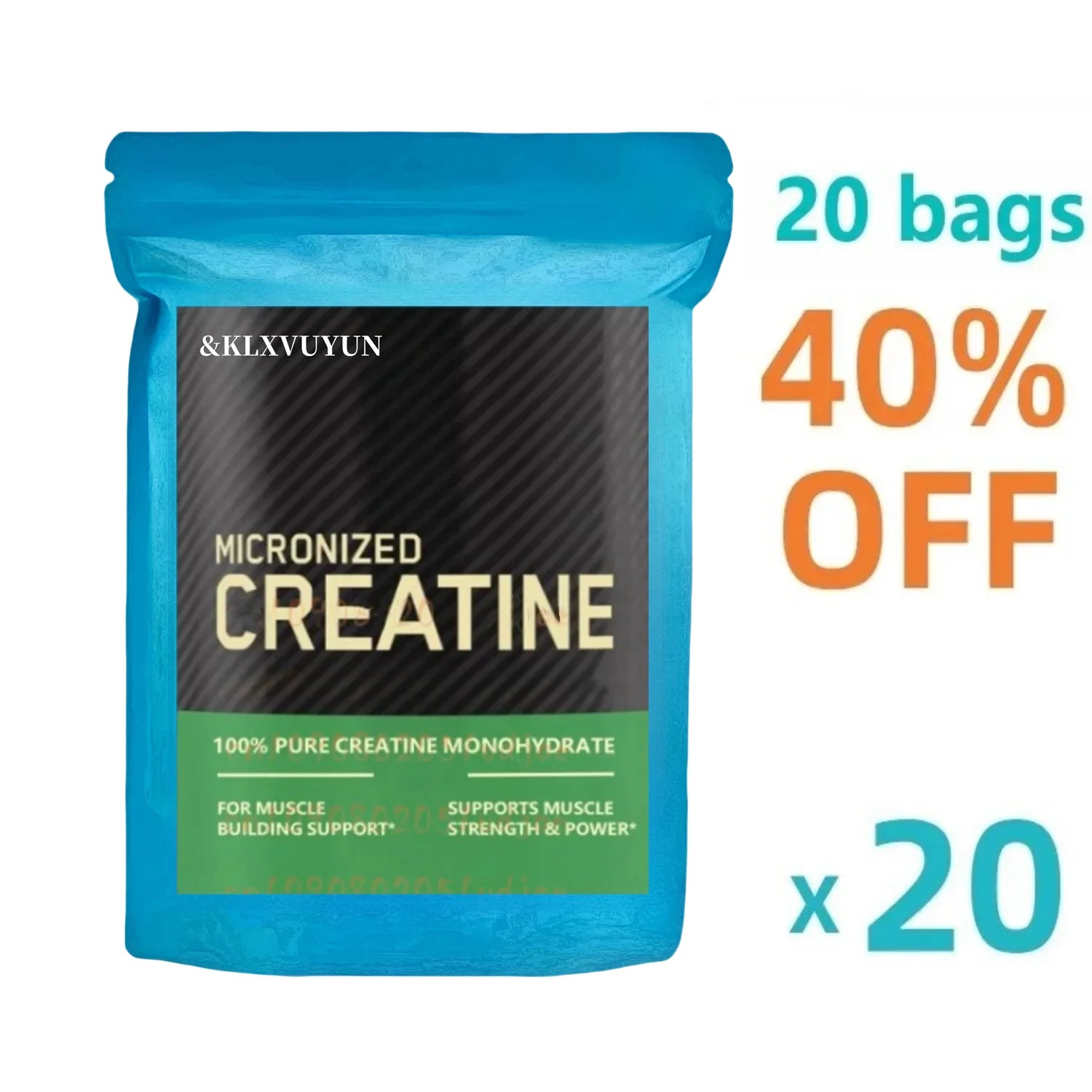 Creatine Monohydrate Transdermal Patches - Supports Muscles, Cellular Energy, and Cognitive Function - 32 Patches/Bag