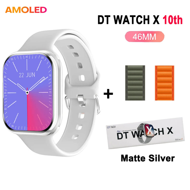 DT Watch 10 SmartWatch DT Watch X Amoled 46mm Screen Video Play Local Music 4GB NFC ChatGPT Compass SmartWatch For Apple Android