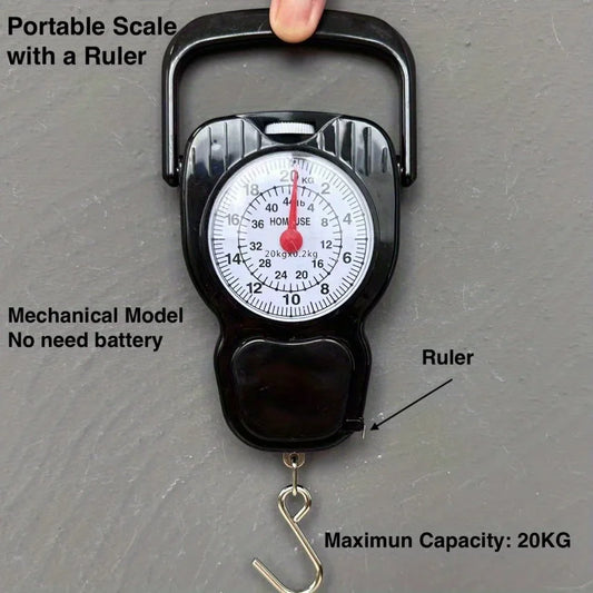 Portable Household 44.09LB Spring Scale –Battery-Free & Electric-Free! Ideal for Weighing Fish Luggage Get Accurate Measurements