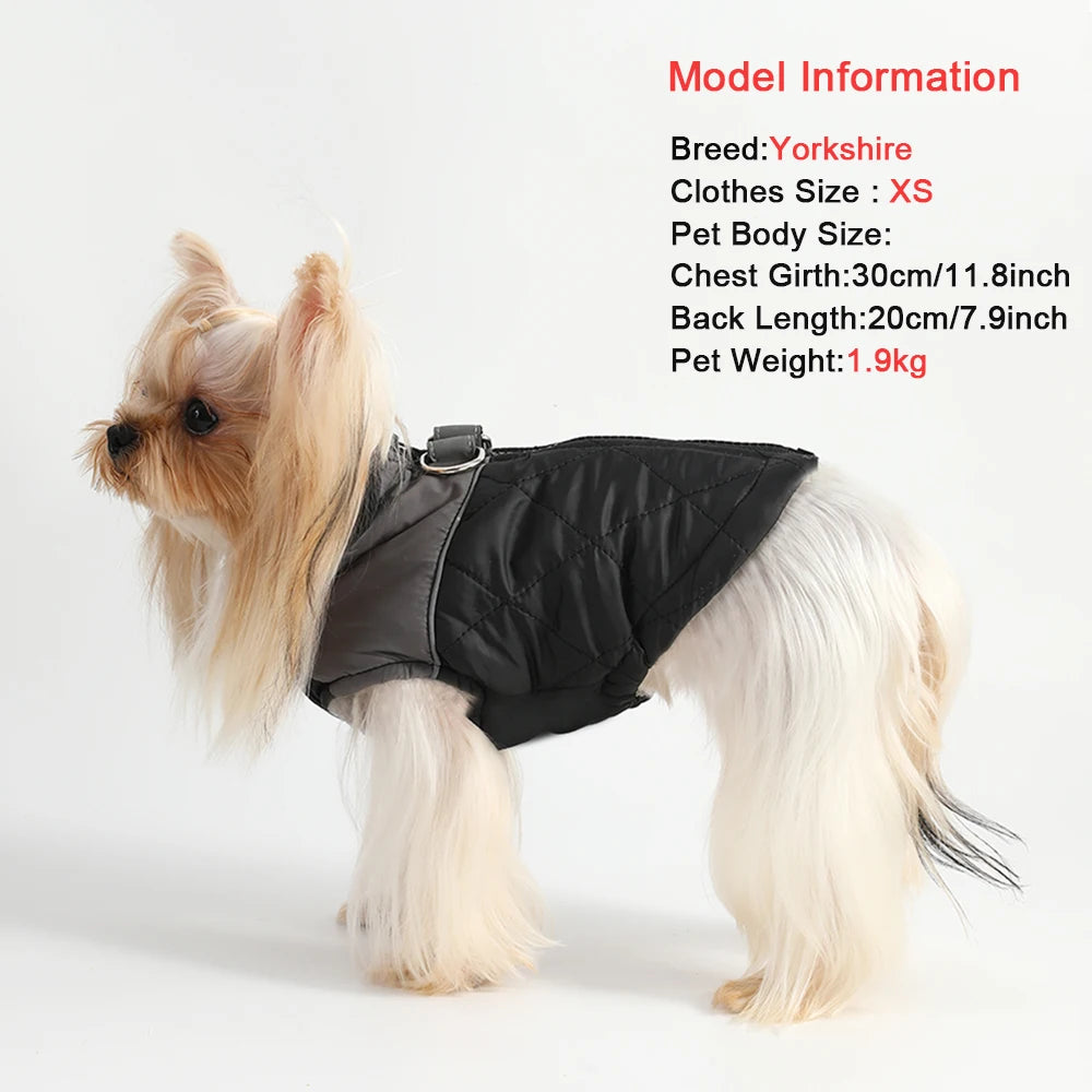 Winter Dog Jacket Windproof Reflective Pet Clothes For Small Big Dogs Cat Costume Puppy Coat Vest With D-ring Chihuahua Outfits