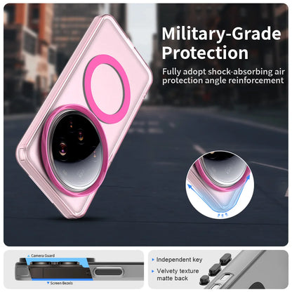 Matte Clear Magnetic Wireless Charge Magsafe Case For Xiaomi 15 Ultra 14T Pro Civi4 Military Armor Shockproof Candy Color Cover