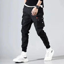 Classic Streetwear Casual Men Ribbons Harem Jogging Pants Male Slim Fit Spring Cargo Pants Multi-Pockets Women Trousers k32