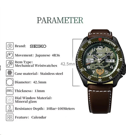 SEIKO 5 Original Sports Automatic Watch Mechanical 10bar Waterproof Luminous Men Watches