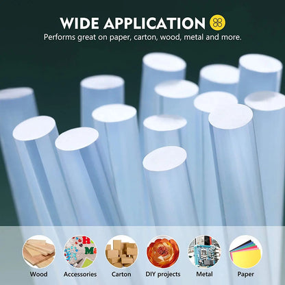 7mm 11mm Hot Glue Gun Sticks, All-Purpose Clear Adhesive Hot Melt Glue Gun Sticks for Kids Adults DIY Sealing Repairing