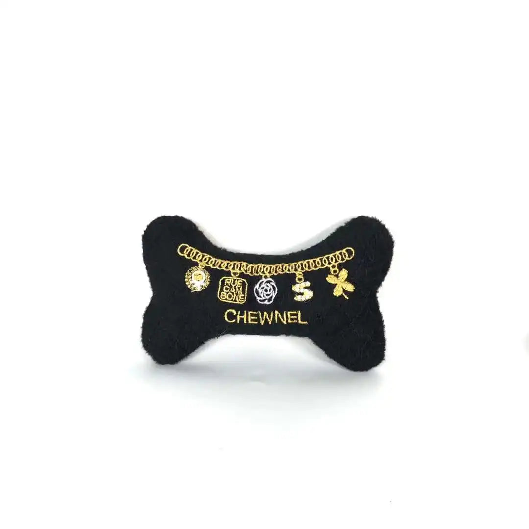 Black Luxury Designer Dog Toys Pet Birthday Gifts Puppy Chewing Accessory Handbag Bone Puppy Squeaky Toys
