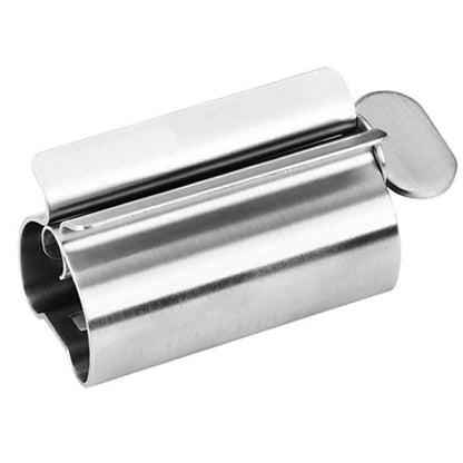 Accesorios de baño Exprimidor de pasta de dientes con rodillo de acero inoxidable, dispensador giratorio para ungüentos y cosméticos