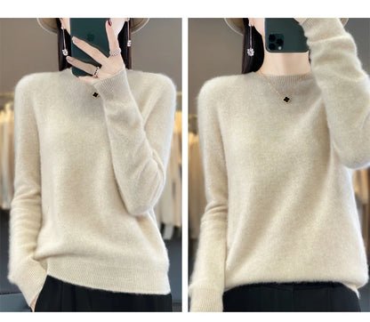 New cashmere sweater women's sweater in autumn and winter 100% merino wool fashion O-neck autumn warm pullover top