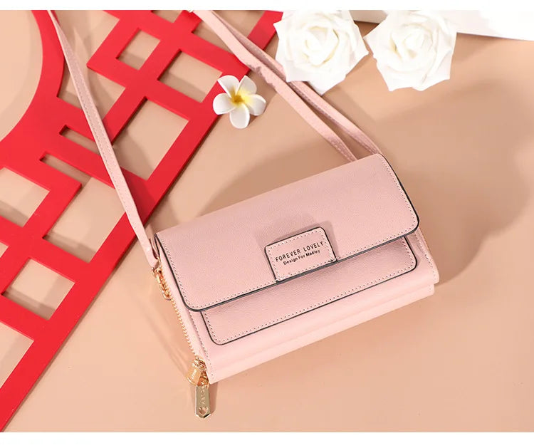 Nuevos bolsos de piel sintética para mujer, multifuncionales, de gran capacidad, tipo bandolera, a la moda, para teléfono