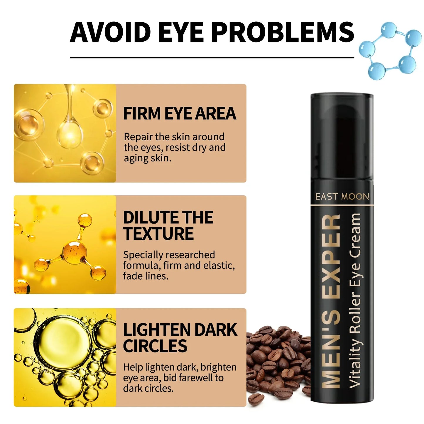 Retinol masculino creme para os olhos saco de olho endurecimento creme de levantamento clareamento olheiras pele dos olhos reparação instantânea soro vara cuidados com a pele