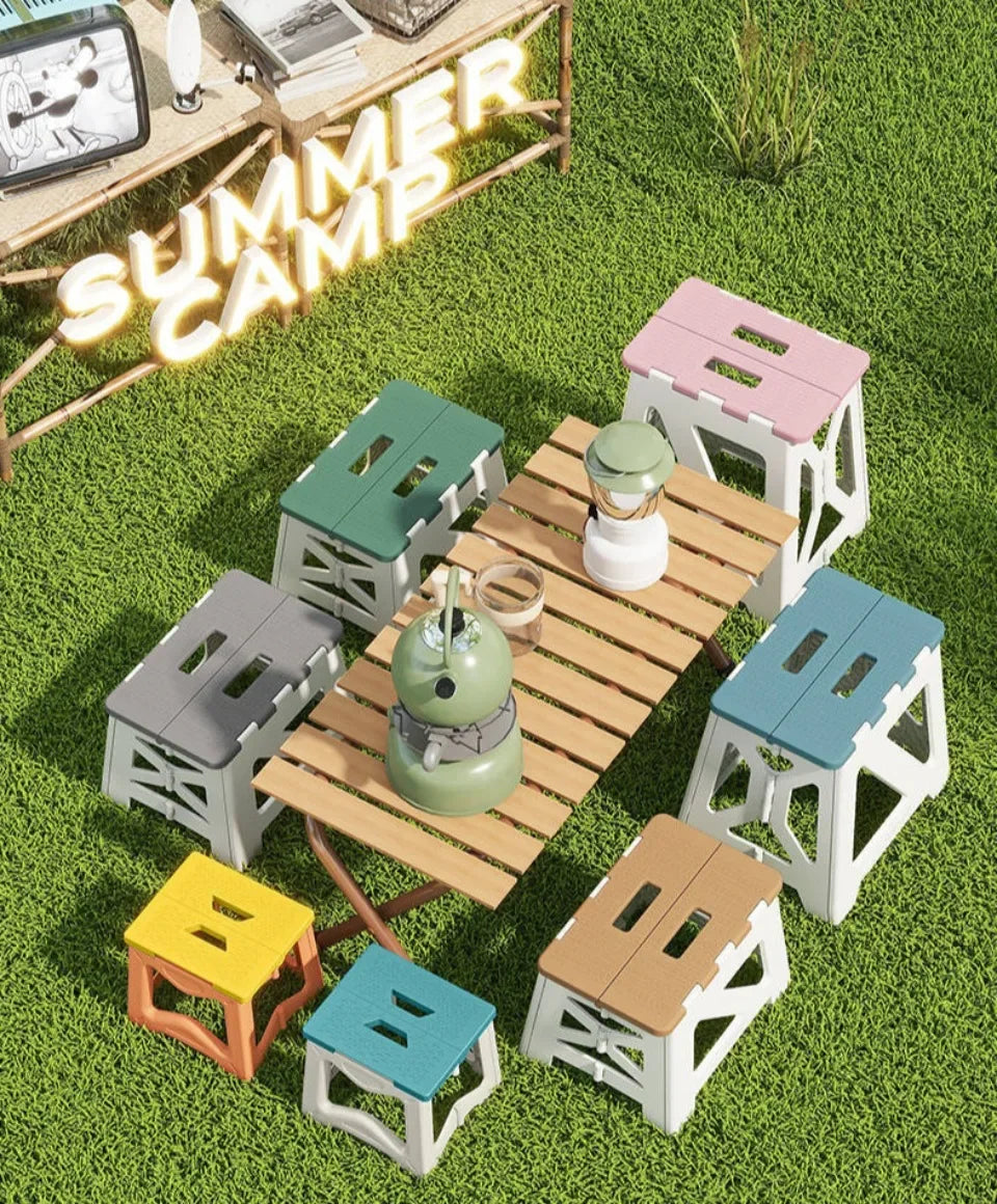 Folding Stool Household Lightweight Leisure Fishing Stool Children Utility Small Bench Outdoors Portable Non-Slip Plastic Chair