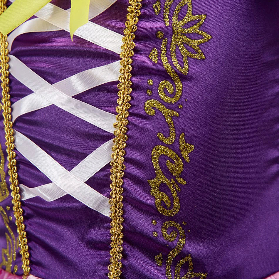 Fantasia de Princesa Rapunzel para Meninas – Cosplay Infantil para Halloween, Aniversário, Festa, Concurso ou Carnaval