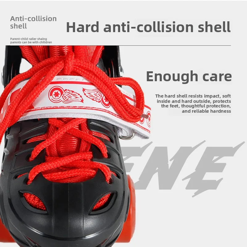 Children's New Flashing Double-Row Four-Wheel Shoes Boys and Girls Ice Skates Children's Roller Shoes