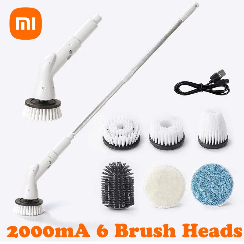 Xiaomi 6-in-1 Electric Cleaning Brush 2000mAh Cordless Electric Rotary Cleaning Brush Shower Cleaning Brush Kitchen Bathroom