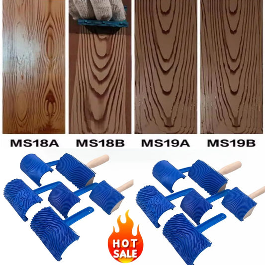 7 Inch DIY Graining Painting Tool Wood Texture Paint Roller Imitation Wood Pattern Tools For Wall Room Art Wood Grain Tool Set