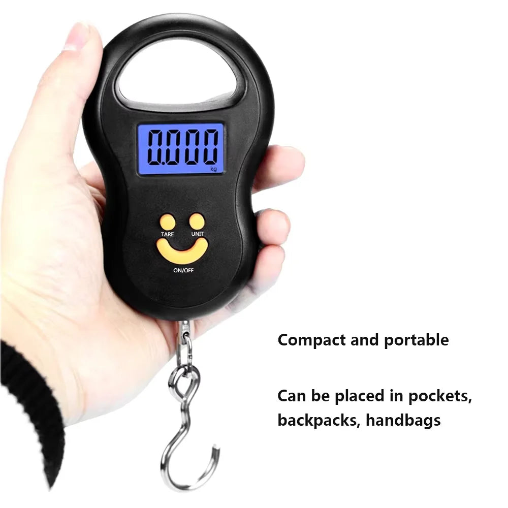 Electronic 50Kg 10g Hanging Scale LCD Kitchen Digital Scale Backlight Fishing Weights Pocket Scale Travel Luggage Scales