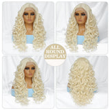 Black Brown Curly Wig Synthetic Lace Front Wigs For Women Blonde Orange Female Lace Wig 13X4.5X1 Cosplay Hair Daily Use