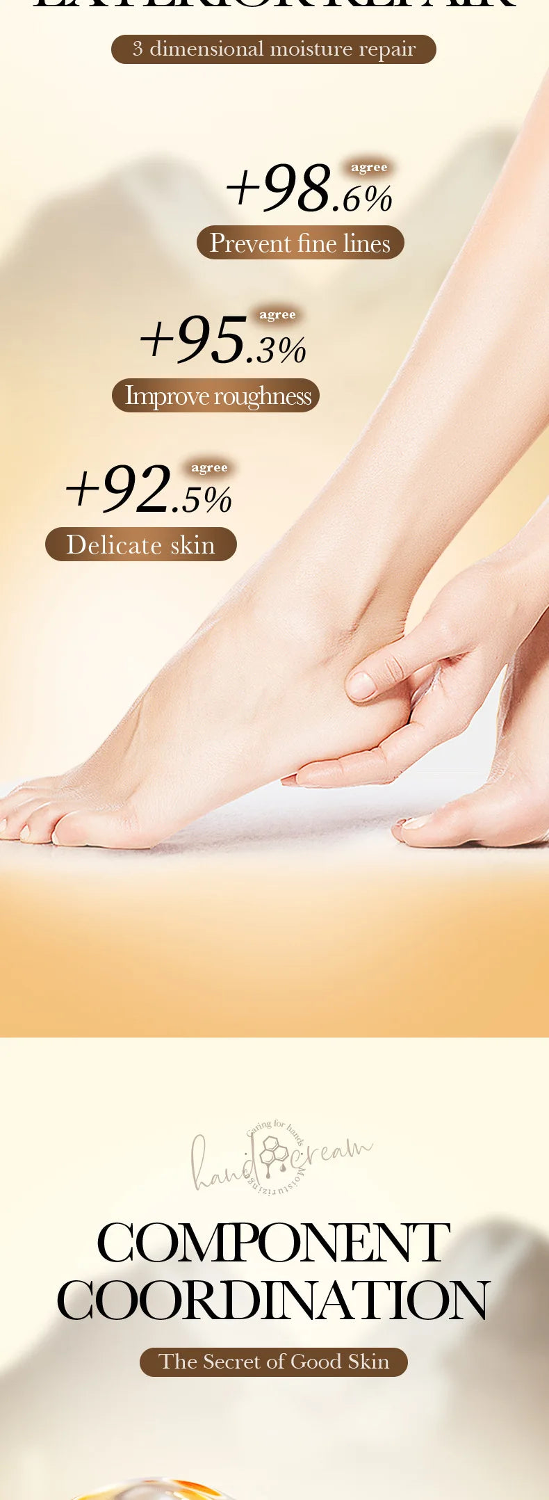 BIOAOUA Vitamin E Manhuka Honey Hand & Foot Cream, Used To Moisturize Hands and Feet, Making The Skin Elastic