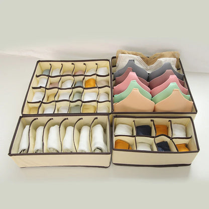 Organizador para ropa interior, calcetines, sujetadores, pantalones, bufandas, corbatas, caja de almacenamiento, organizador de cajones para armario, estuche plegable para organizador de ropa interior.